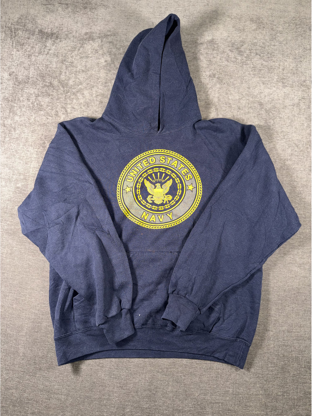 Vintage United States Navy Navy Blue Hoodie Sweatshirt Large